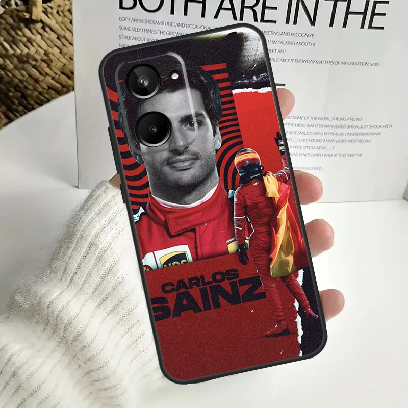 Carlos Sainz F1 Case For Realme C55 C53 C51 C35 C33 C30 C67 C21Y C25s C15 9 10 12 11 Pro Plus GT Neo5 Cover