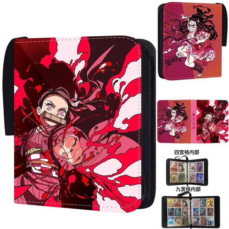 Nuovo raccoglitore per carte Demon Slayer - Album con cerniera in pelle PU a 9 tasche, porta carte espandibile di grande capacità per collezione e regali