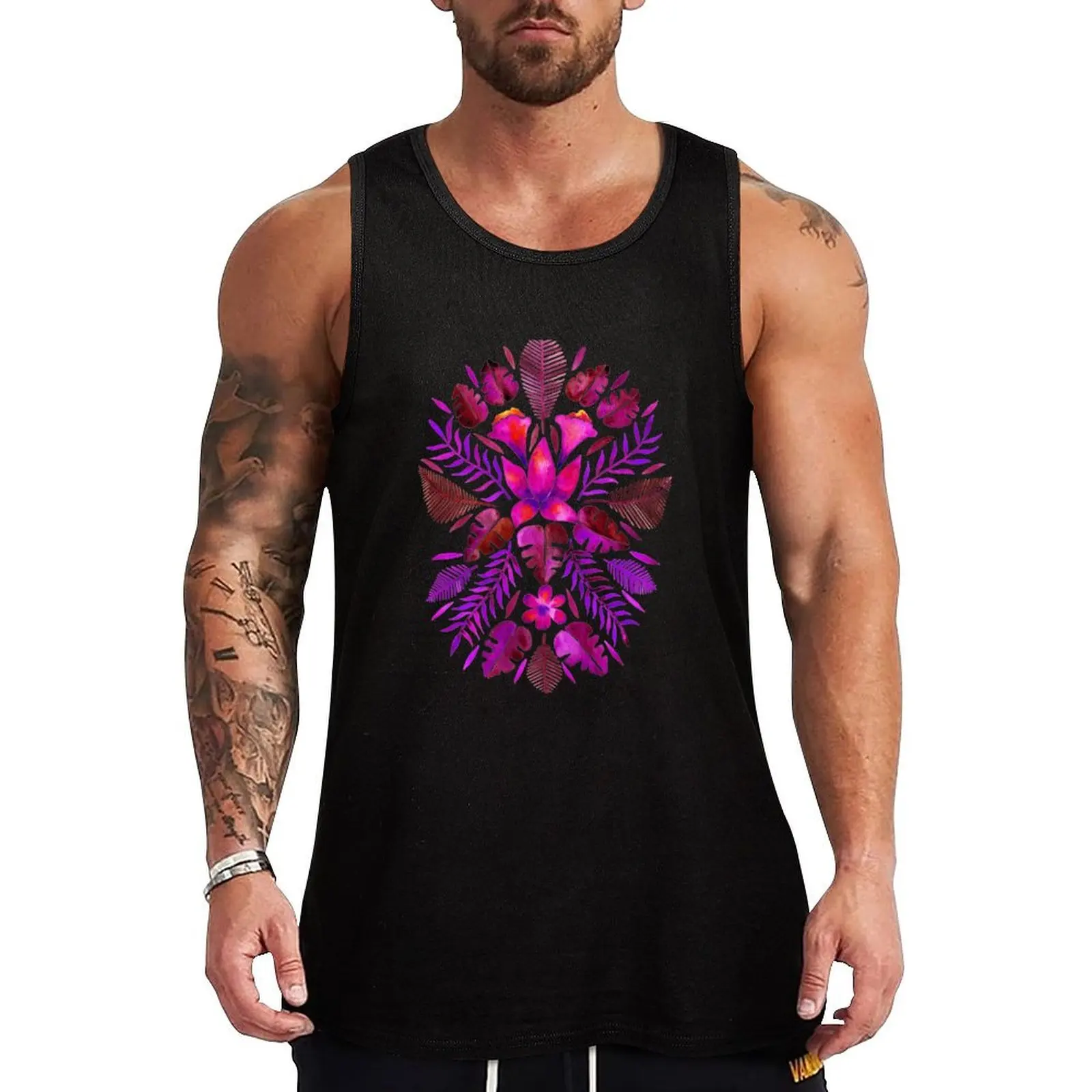 Tropical Symmetry – Magenta Tank Top Neutral Print Tank Top Simple Graphic Sleeveless Wear