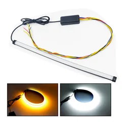 Dynamic 21/30cm 45cm Flexible Motorcycle Light Bar Strip Tail Turn Signal Tail Rear Brake Stop Bulb Lamp Brake Light Dual Color
