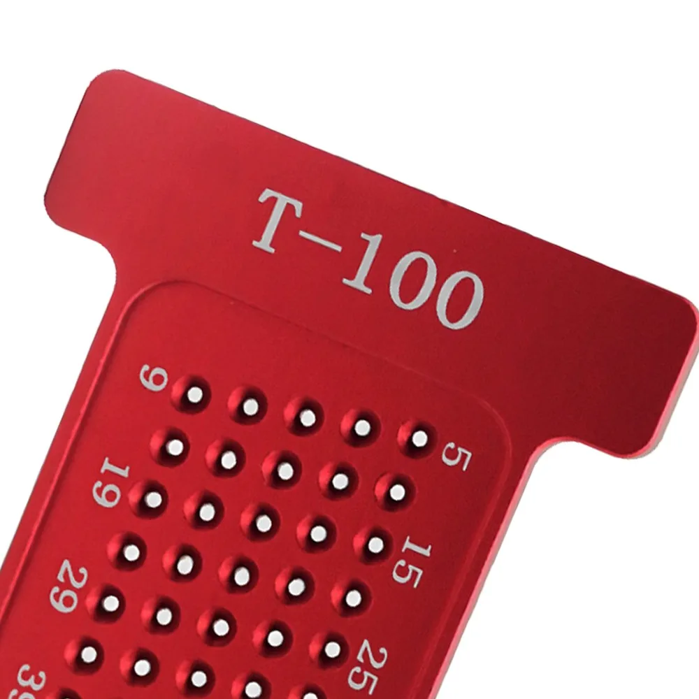 Aluminum Alloy Hole Positioning Ruler 100mm Metric Scale Easy Writing Woodworking Square Carpenter Marking Tool Carpenter Use