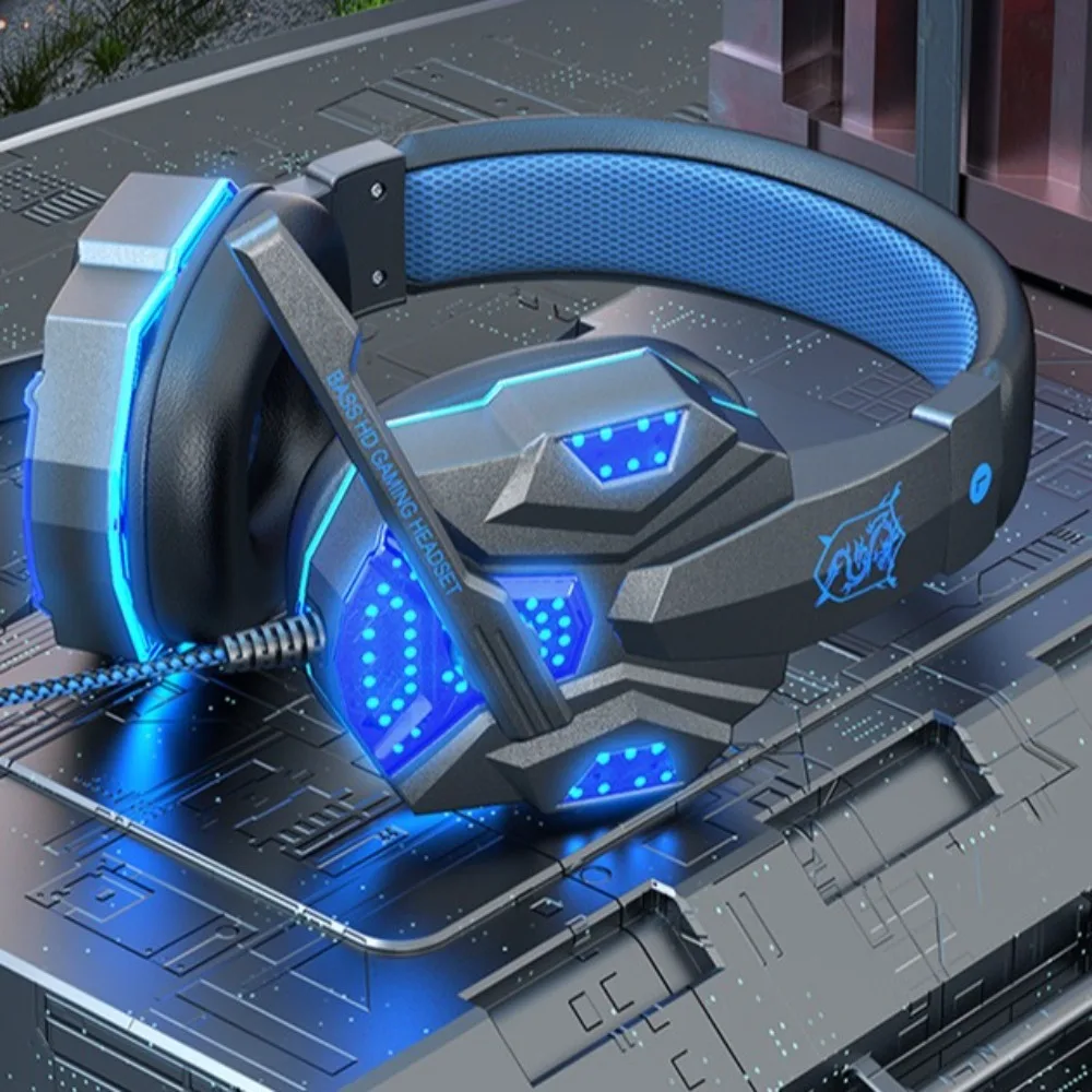 

Luminous Computer Wired Headphone Adjustable with Microphone Wired Gaming Earphones Subwoofer Comfortable