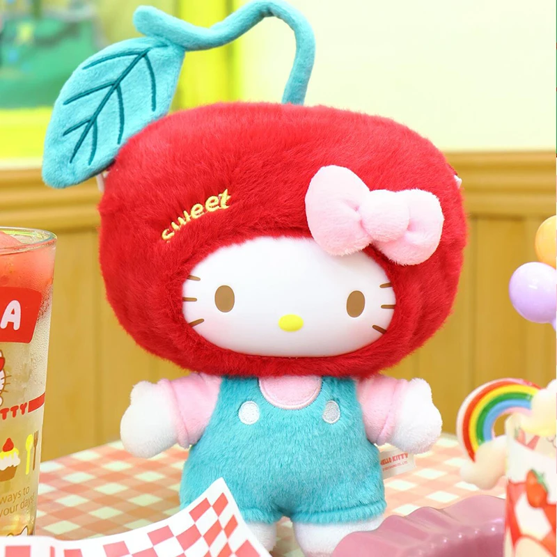 Sanrio Hello Kitty Cherry Vinyl Plush Toy Classic Super Soft Cute Doll Birthday Christmas Gift For Couple Friend Girl