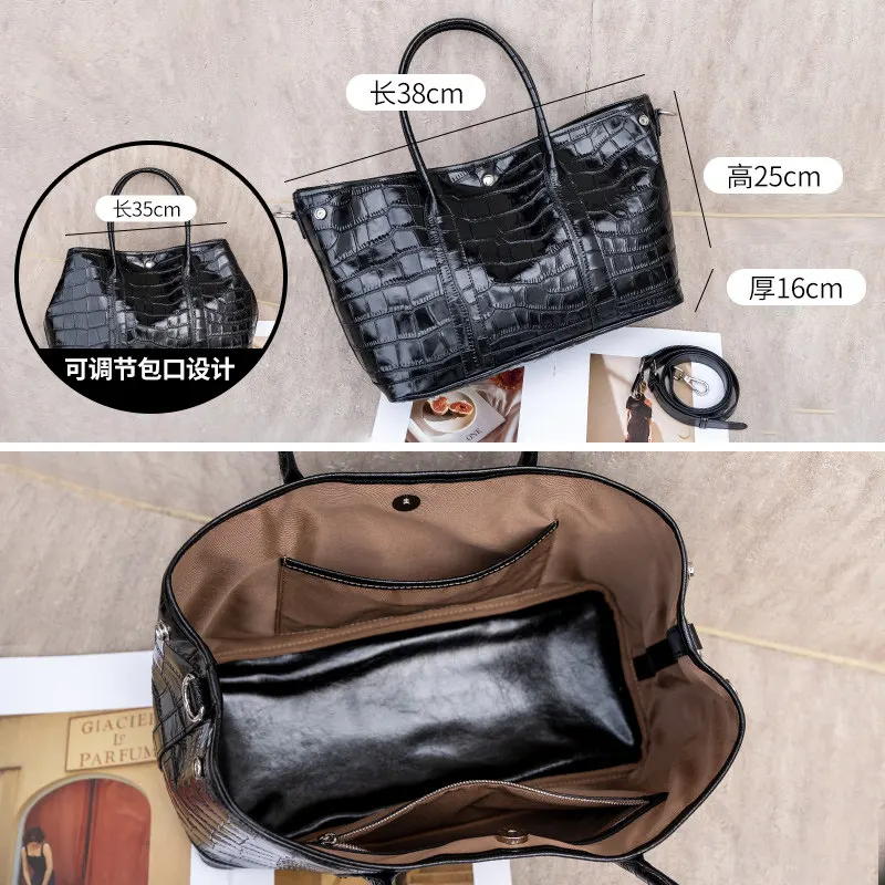 Bolso de mano Aidrani para mujer con estampado de piel de cocodrilo, bolso de cuero de vaca genuino con asa superior, bolso de diseño para llevar al hombro, ideal para el trabajo, la oficina, fiestas y el uso diario.