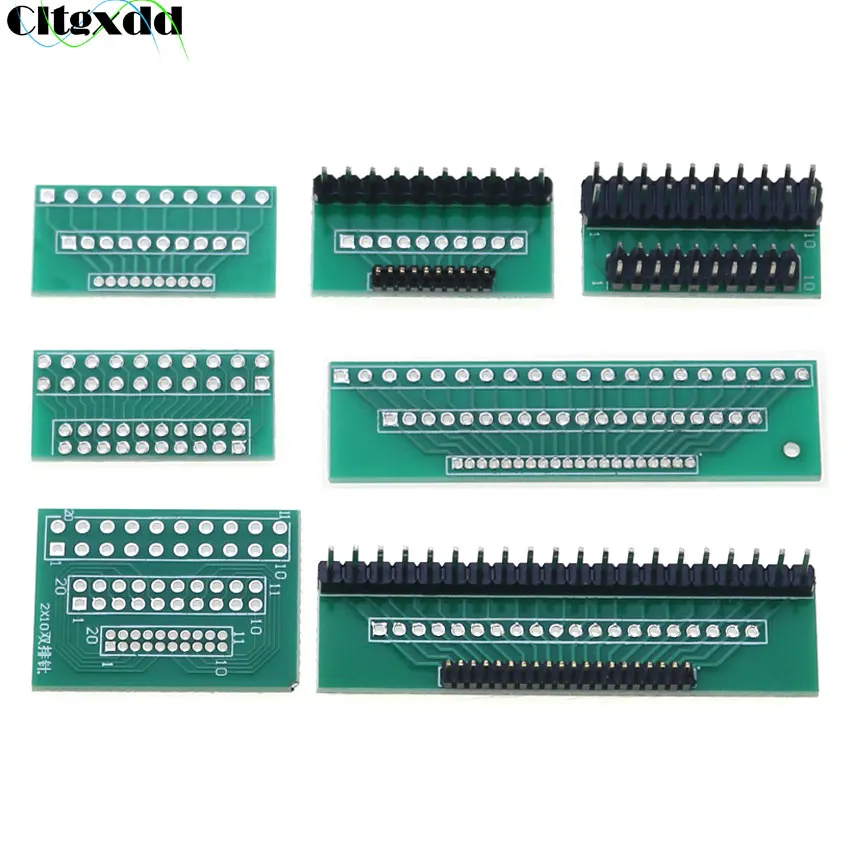 1pcs 10/20 Pin Single Double Row PCB Adapter Board 1.27mm 2.0mm 2.54mm Pitch Mutual conversion 10P/20P Test Board Connector