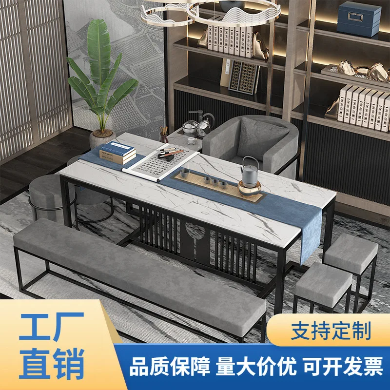 

Комбинация чайного стола и стула. Современный простой набор. Чайный столик в стиле дзен-кунг-фу. Стол для переговоров при приеме. Новый китайский мраморный кофейный столик.