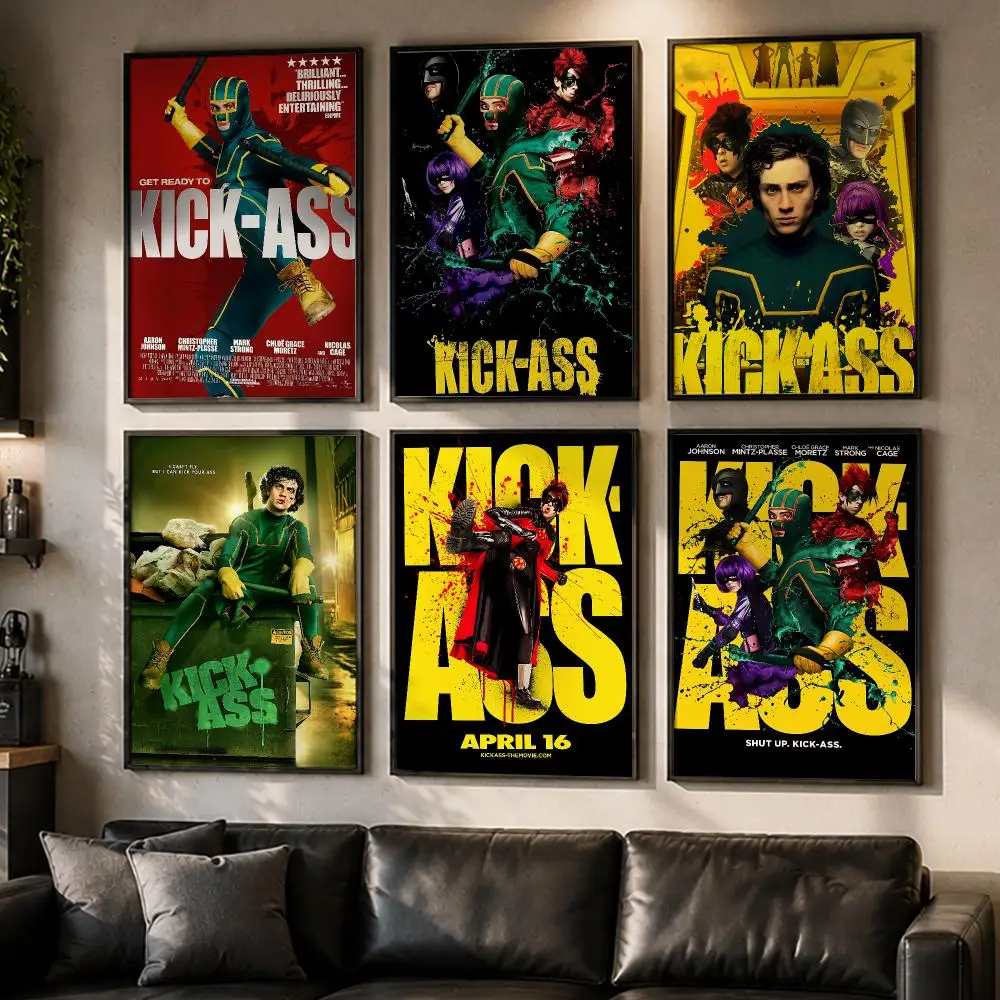 Bold Movie Kick-Ass Poster No Glue Residue Self-Adhesive Art Poster Wall Decor for Bedroom Living Room