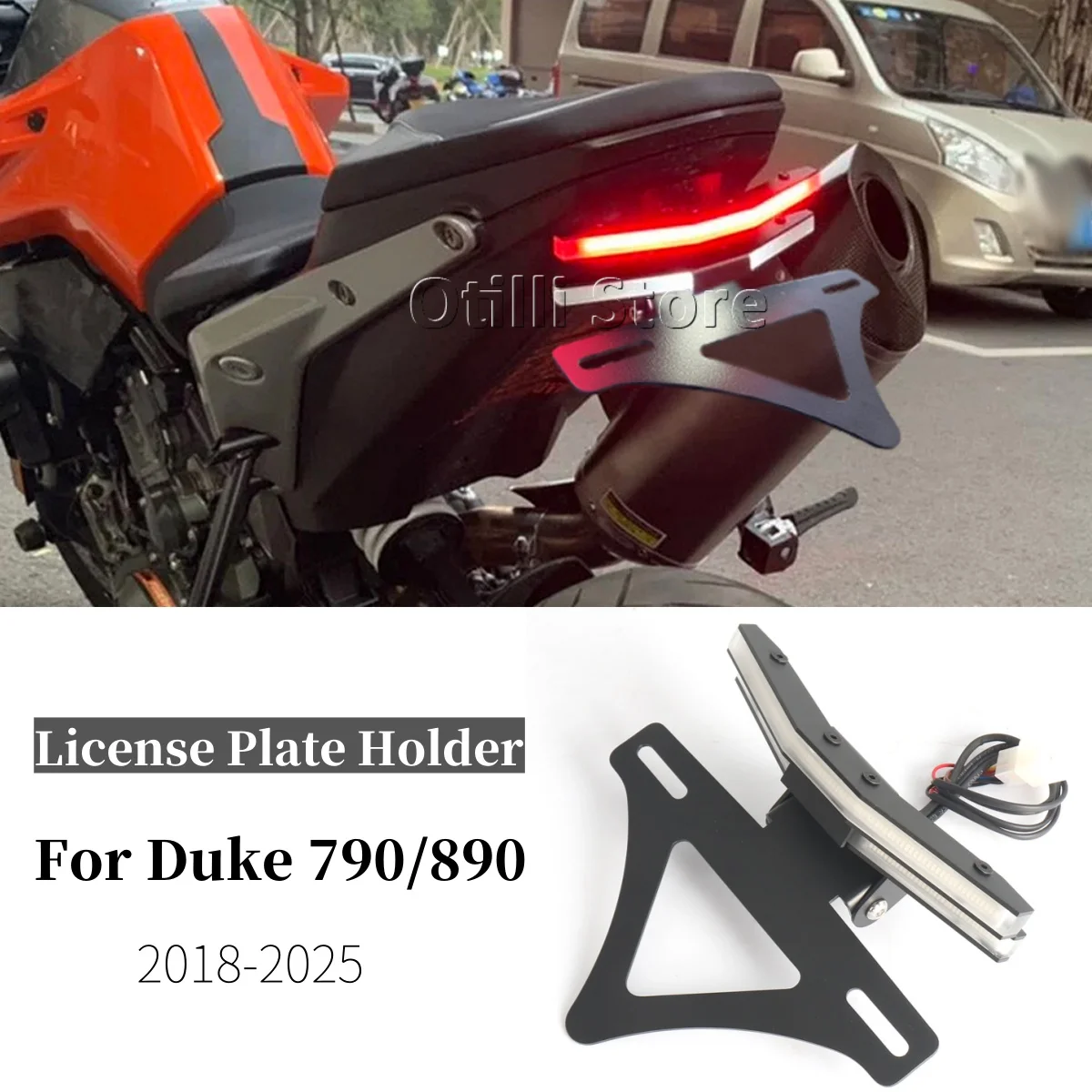 

2018-2025 держатель номерного знака для Duke 790 для DUKE 890 790Duke 890Duke, аккуратное заднее крыло мотоцикла, светодиодный светильник