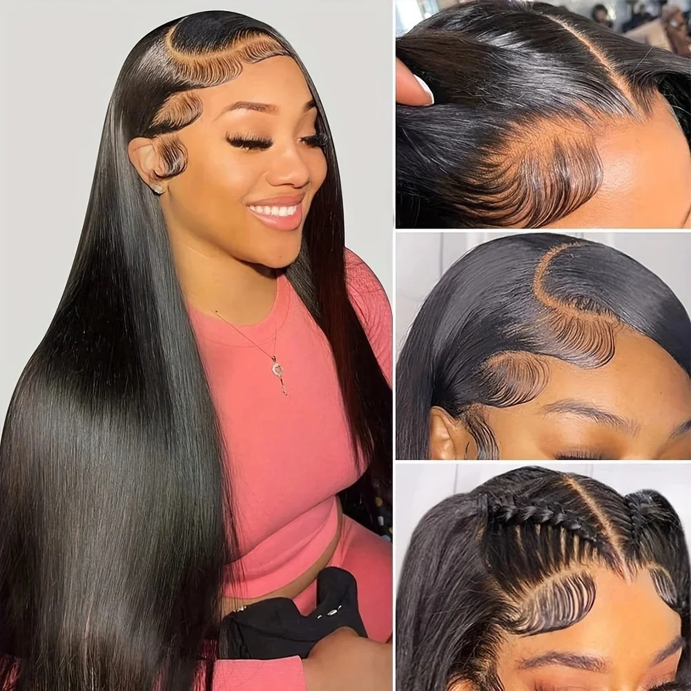 Nadine 13x4 Straight 360 full Lace Front Wig Human Hair Wigs 30 40 Inch Pre Plucked 13x6 Transparent Human Hair Lace Frontal Wig