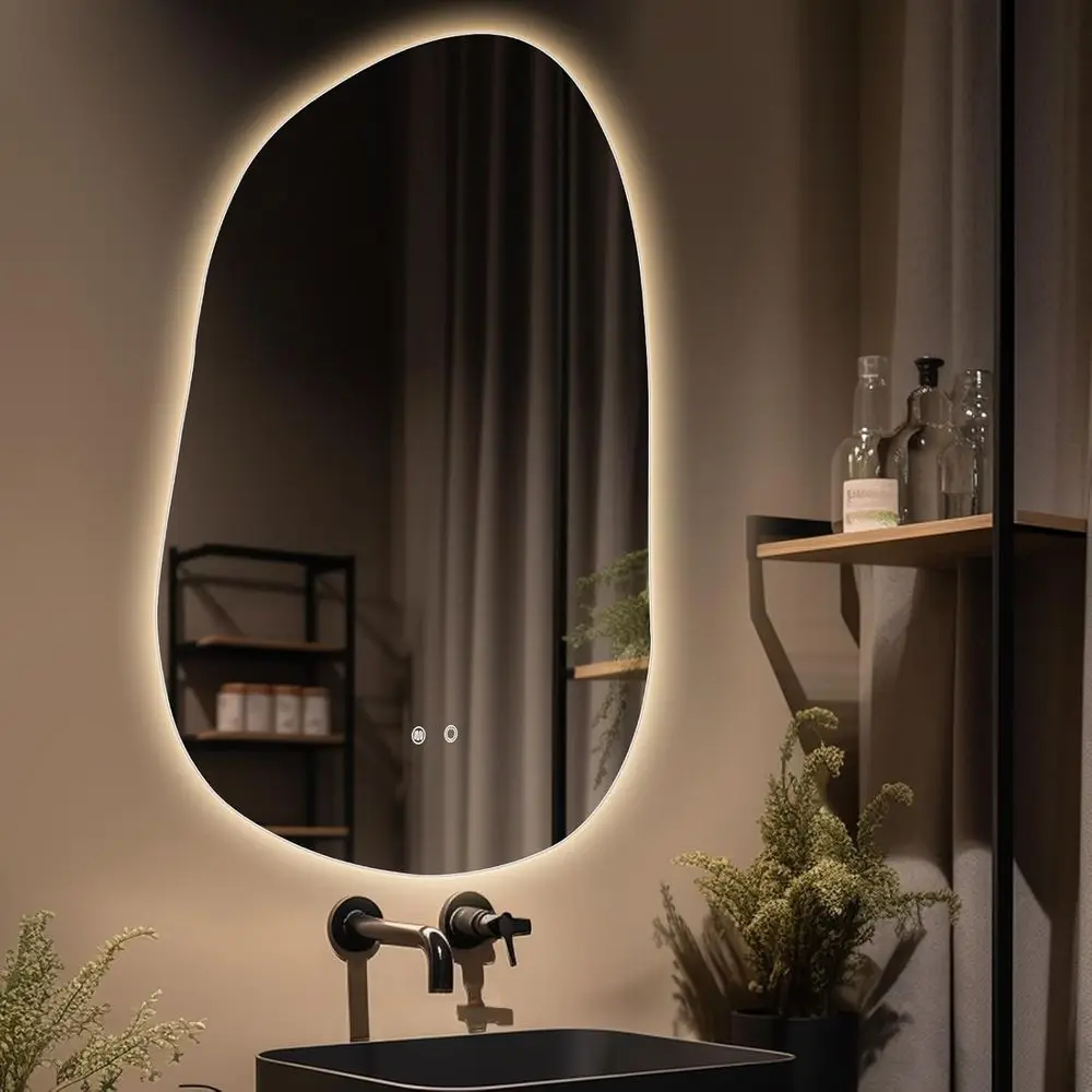 مرآة حمام مضيئة بمصابيح LED مقاس 22 × 30، مضادة للضباب، 3 ألوان وإضاءة قابلة للتعتيم، قابلة للتركيب على الحائط #2