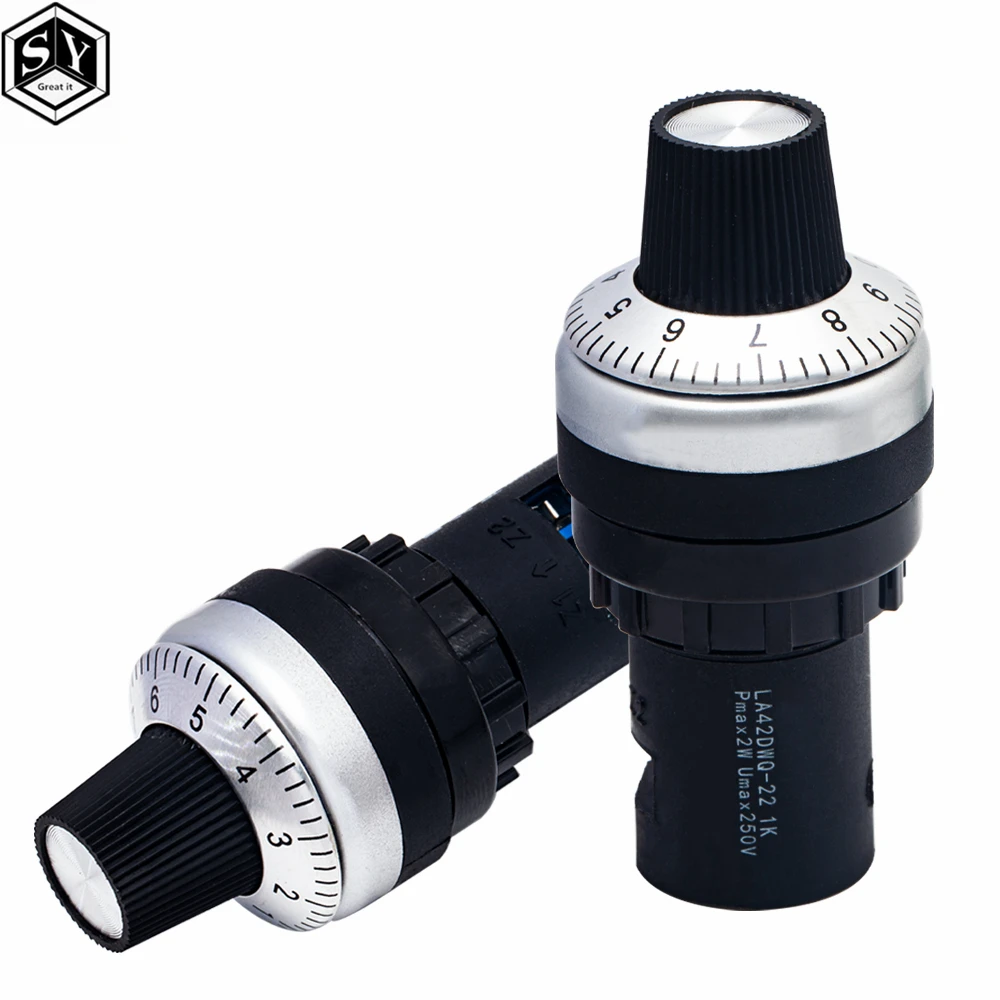 LA42DWQ-22 Regulierer Potentiometer, 5K Regler Drehpotentiometer 22 mm Durchmesser 5K 5K Ohm Frequenzwandler LA42DWQ-22 Regulierer Potentiometer, 5K Regler Drehpotentiometer 22 mm Durchmesser 5K 5K Ohm Frequenzwandler