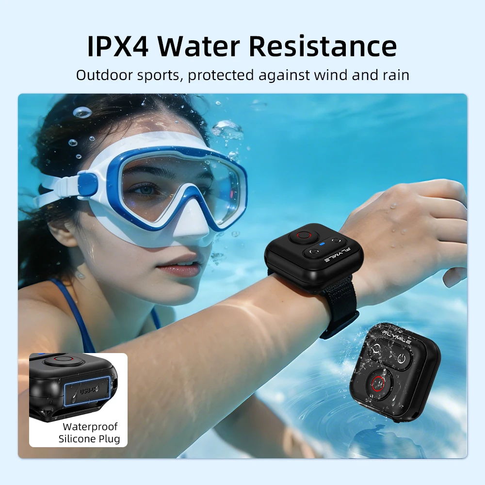 Flymile Wireless Action Camera BT5.3 Selfie Remote Control With Wrist Strap Support For Insta360 Gopro Action Camera IOS&Android - view 4