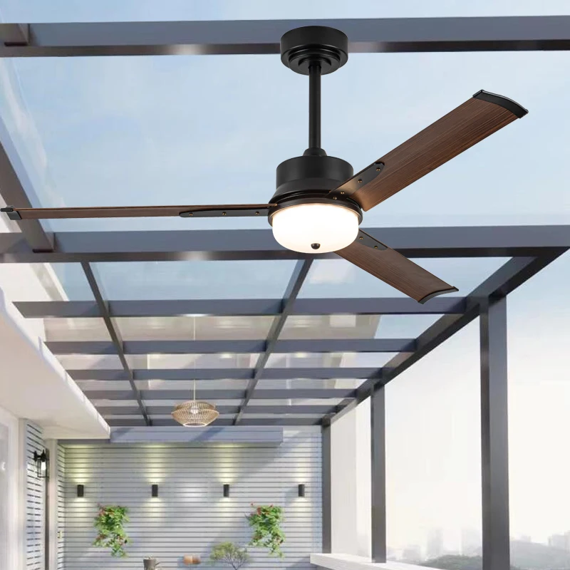 الحديثة سبائك الألومنيوم ورقة مروحة السقف ضوء في الهواء الطلق Sunroom مطعم مقهى شرفة جناح مقاوم للماء واقية من الشمس مصباح متغير #4