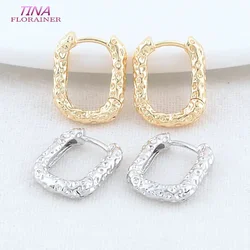 12*15.5MM 14K Gold Color Brass Oval Earrings Hoops High Quality Jewelry Making Supplies Diy Findings Accessories