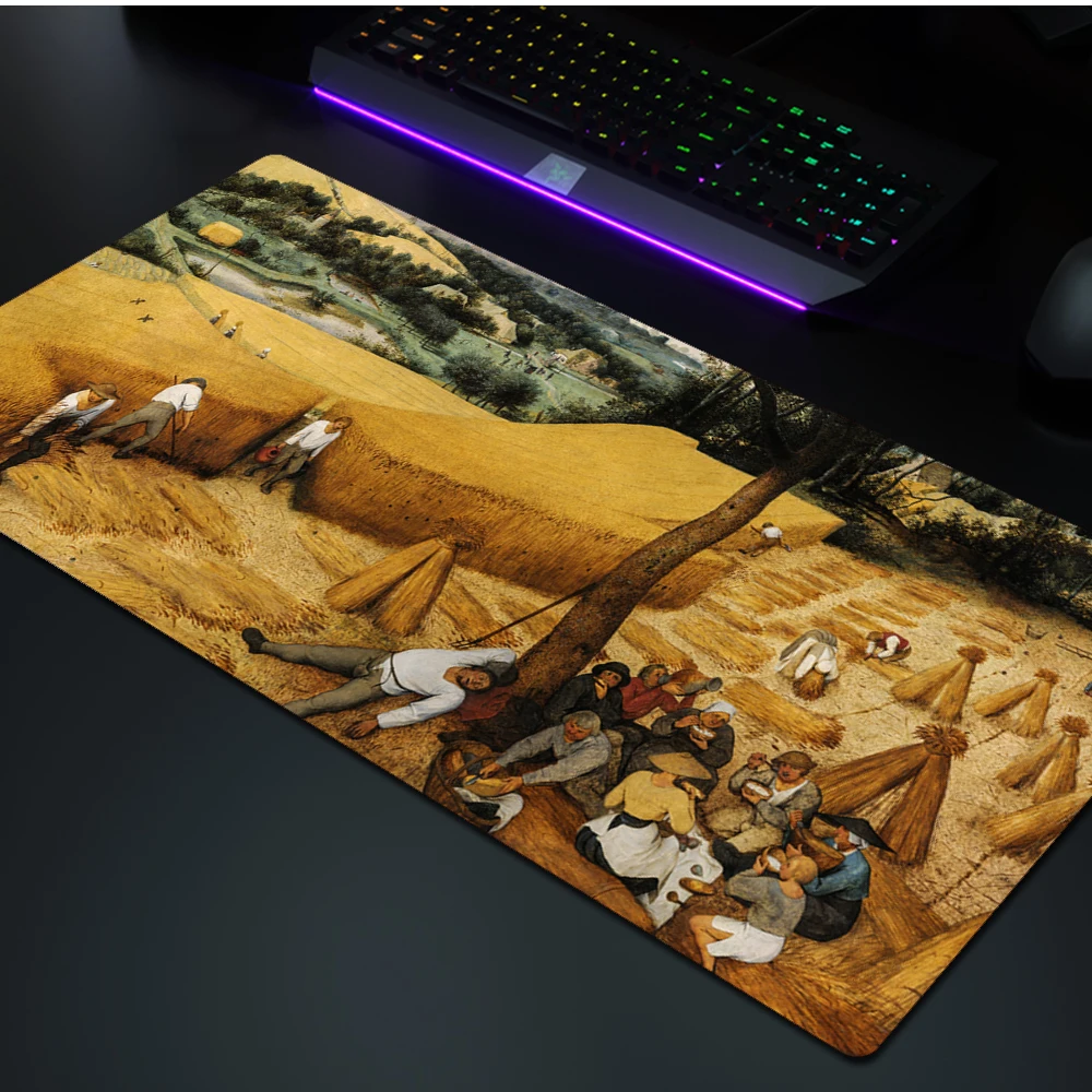 Mouse Mat 90x40cm XXL Pieter Bruegel The Elder Non-slip Simple Large Size Office Desk Protector Leather Mouse Pad Pc Accessories