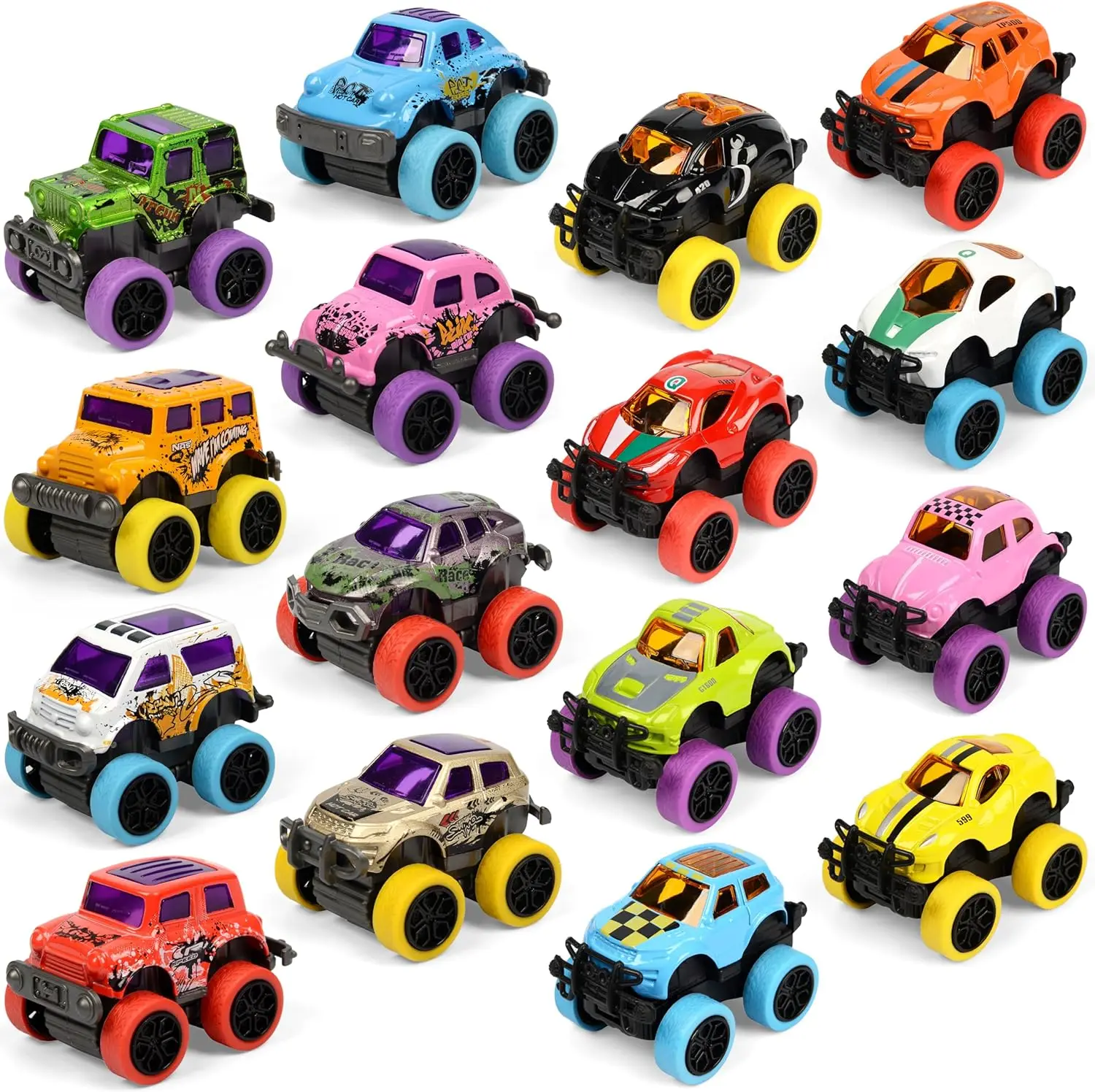 8-32Pack Mini Monster Jam Trucks Mini Pull Back Cars voor Kinderen gegoten Monster Truck Speelgoed Feestartikelen