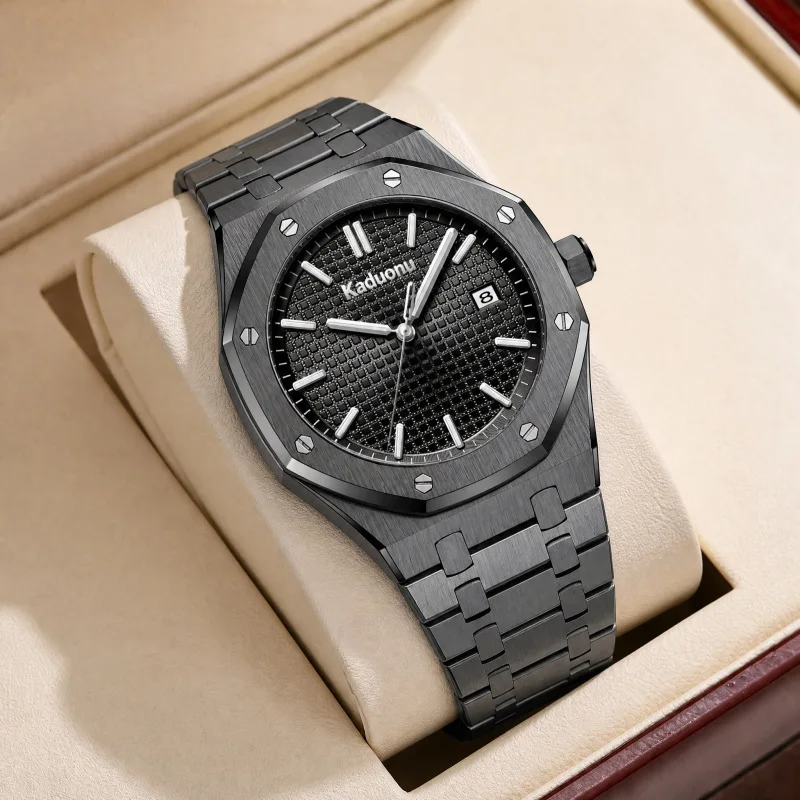 Men's Octagonal Design Quartz Watch