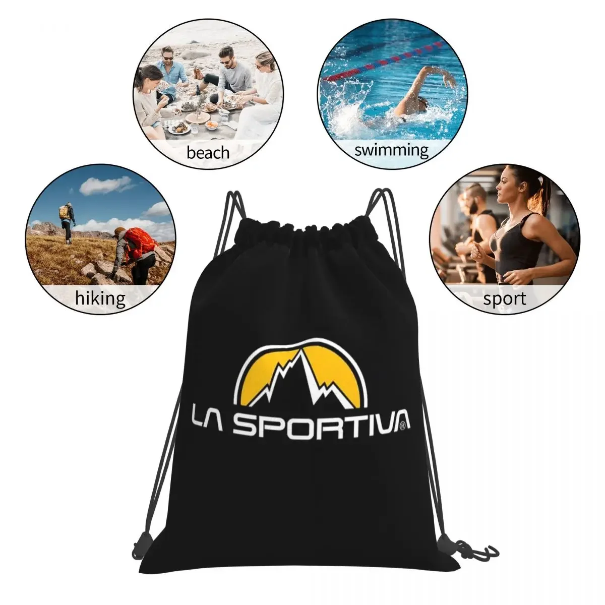 La Sportiva Merch mochila multifunción con cordón, bolsa de artículos diversos con bolsillo, bolsa de libros para viaje y escuela