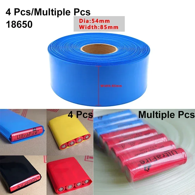 2/5/20/50M Battery Wraps 18650 Pack PVC Heat Shrink Tube Width 50~103mm Insulated Lithium Case Cable Sleeve Shrink Film Wrap