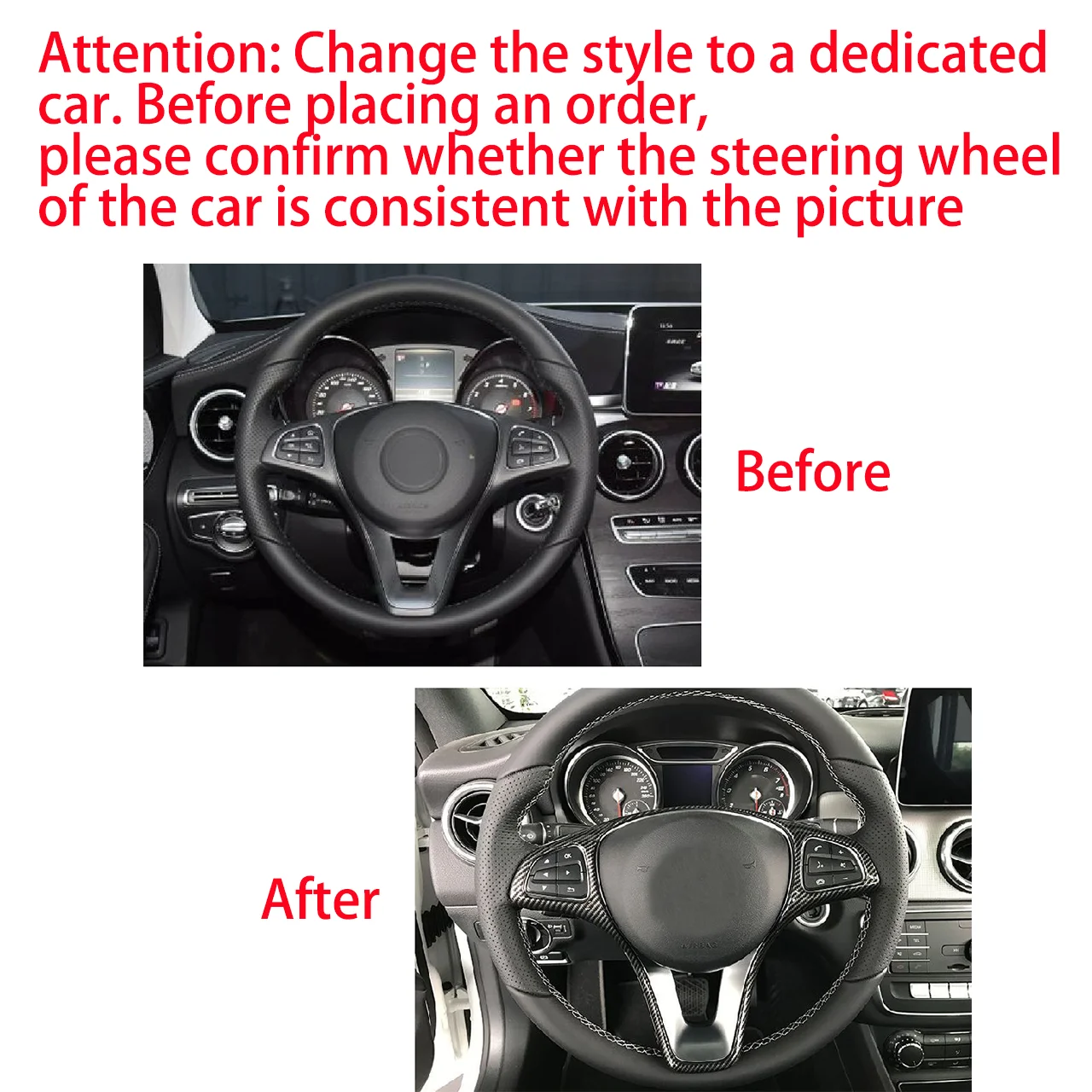 Auto Lenkrad abdeckung Dekoration Trim 4pcs Farben für Mercedes Benz a b c e s Klasse gla glc cla gle gls cls universal – Detail 8