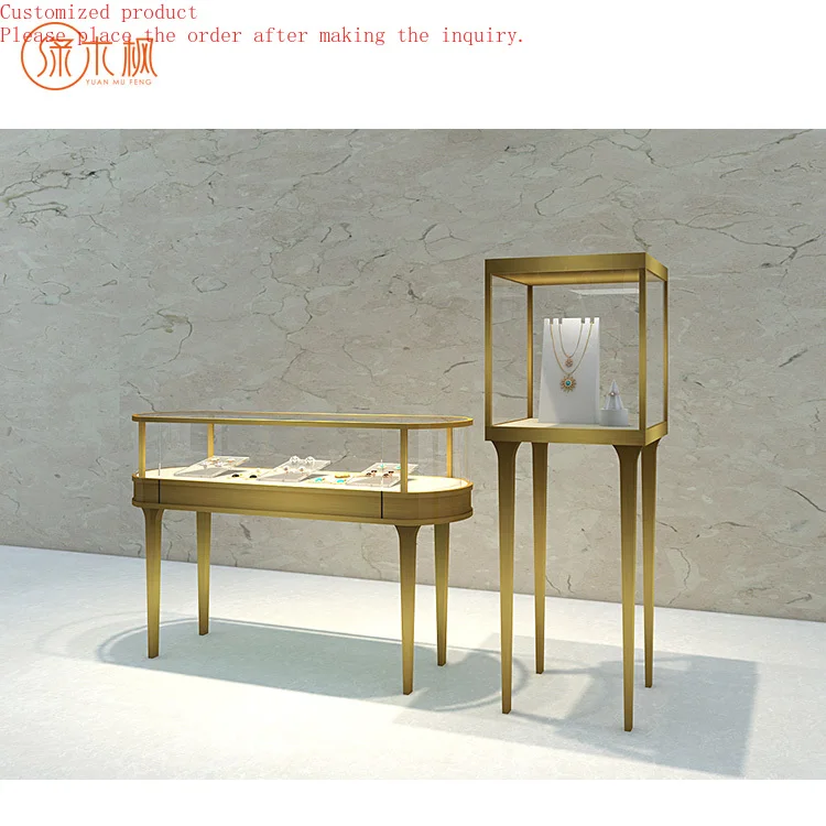 

Wholesale Best-selling Standard Glass Jewellery Cabinet LED Lighting Stainless Steel Jewelry Display Case Showcase