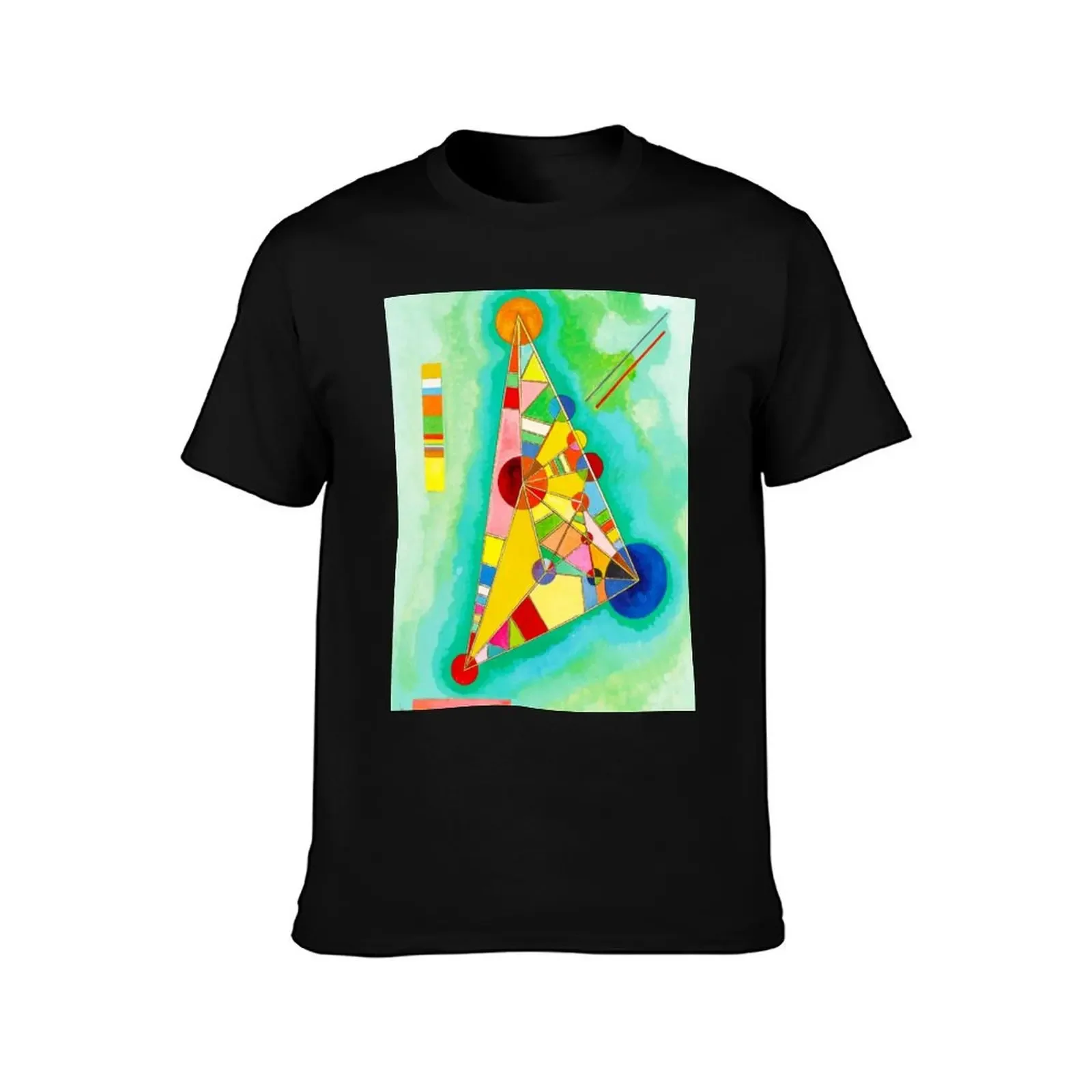 KANDINSKY HD - Multi Colored Triangle 1927 Art T-Shirt boys whites anime men t shirt