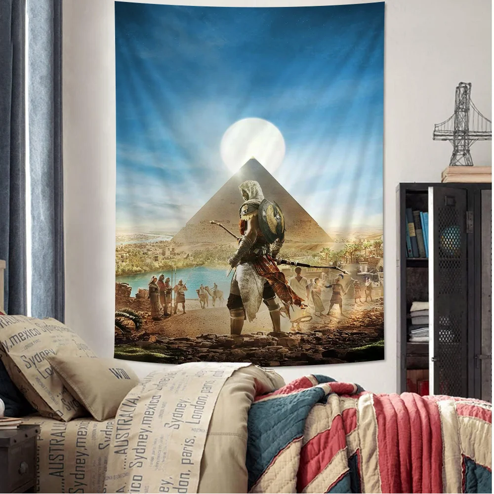 A-ASSASIN Game C-CREED Anime Tapestry Hippie Flower Wall Carpets Dorm Decor Cheap Hippie Wall Hanging