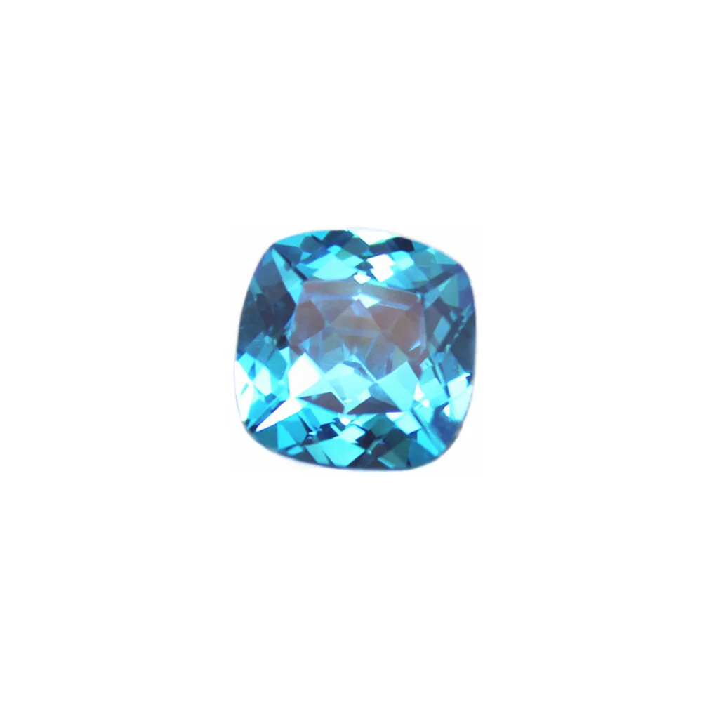 

Aquamarine Square Faceted Gemstone Cushion Cut Aquamarine Gem 4 Sizes to Choose