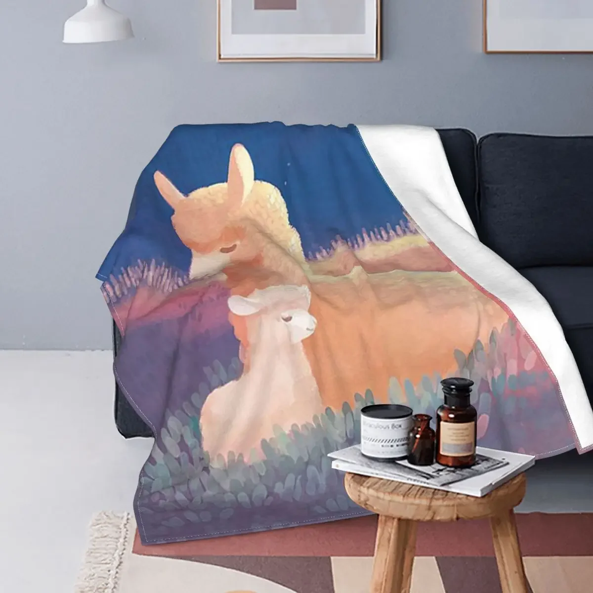 

Leuke Alpaca Wit Blanket Sofa Cover Velvet Summer Cartoon Cute Child Thin Throw Blanket for Sofa Bedroom Bedding Throws