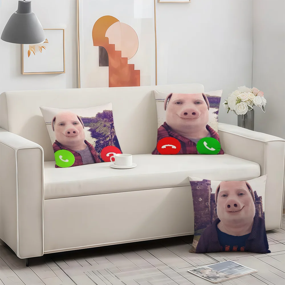 John Pork Is Calling cushion cover Birthday Anniversary Gifts Double Sided Printed Zipper Cushion Cover Soft Skin Bedding