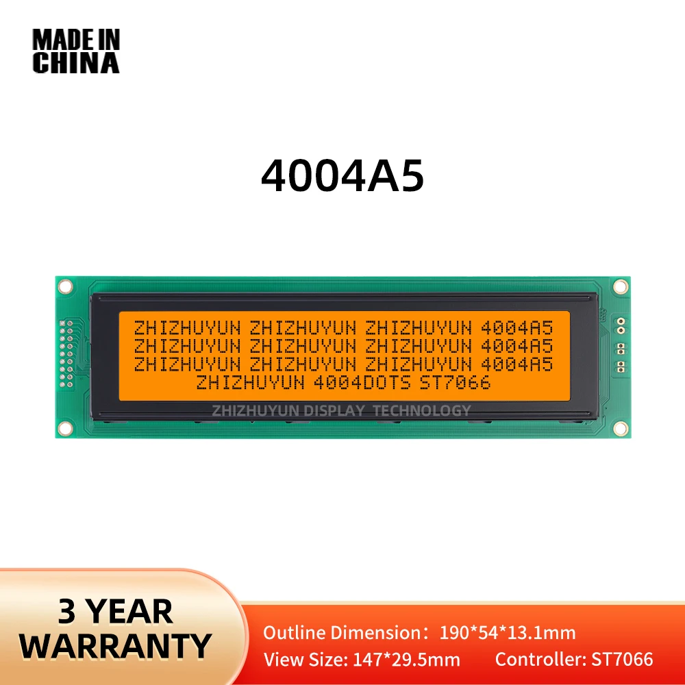 4004A5 5V 40X4 4004 Character LCD Module Display Screen LCM Amber LED Backlight Built In SPLC780D Controller