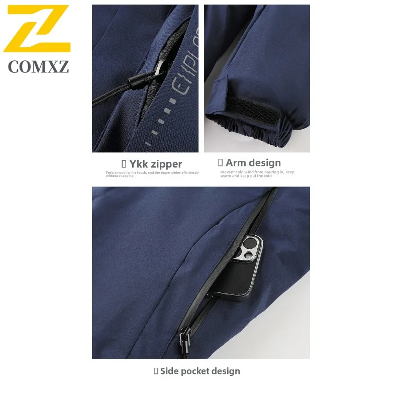 سترة رجالي مميزة للسفر في الهواء الطلق من COMXZ 2025 معطف مبطن خفيف الوزن غير رسمي نمط يومي للحماية من البرد ملابس الخريف والشتاء #6