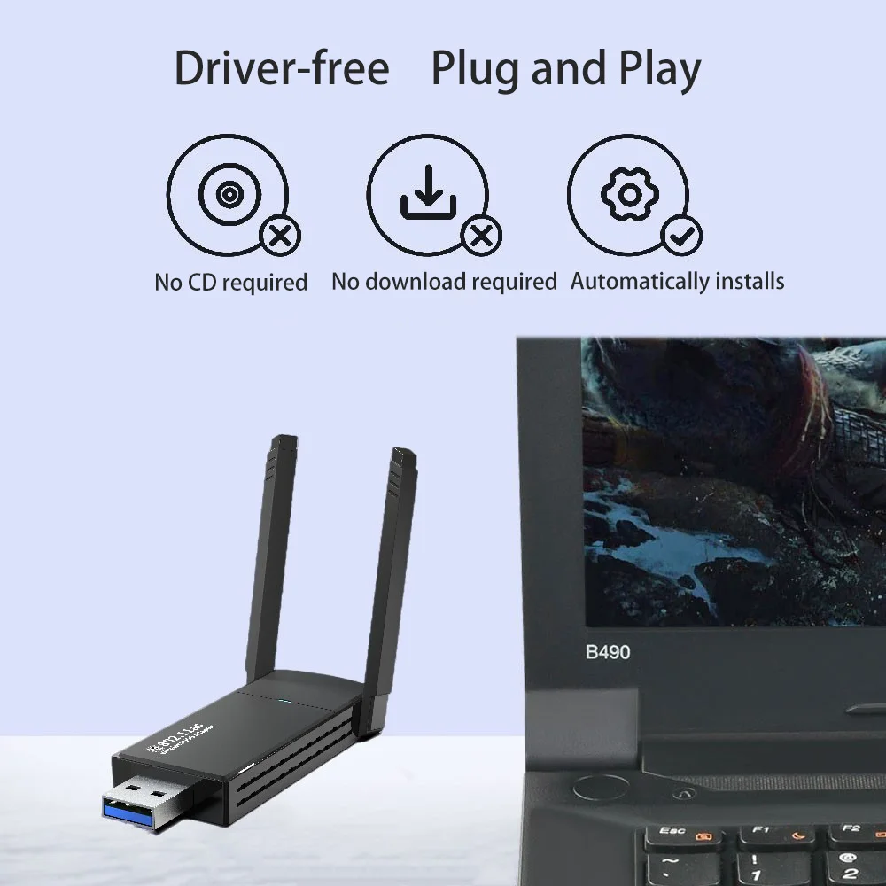 1300Mbps WiFi USB Adapter Dual Band 2.4G 5Ghz Wi-Fi Dongle Receiver USB3.0 High-Speed 802.11AC Wireless Network Card PC/Laptop