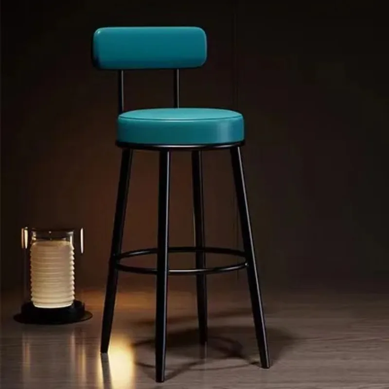 

Leather Adjustable Bar Modern Backrest Long Light Luxury Style Chair with Gaming Bar Stool Wishbone Bedroom Sillas Bar Furniture