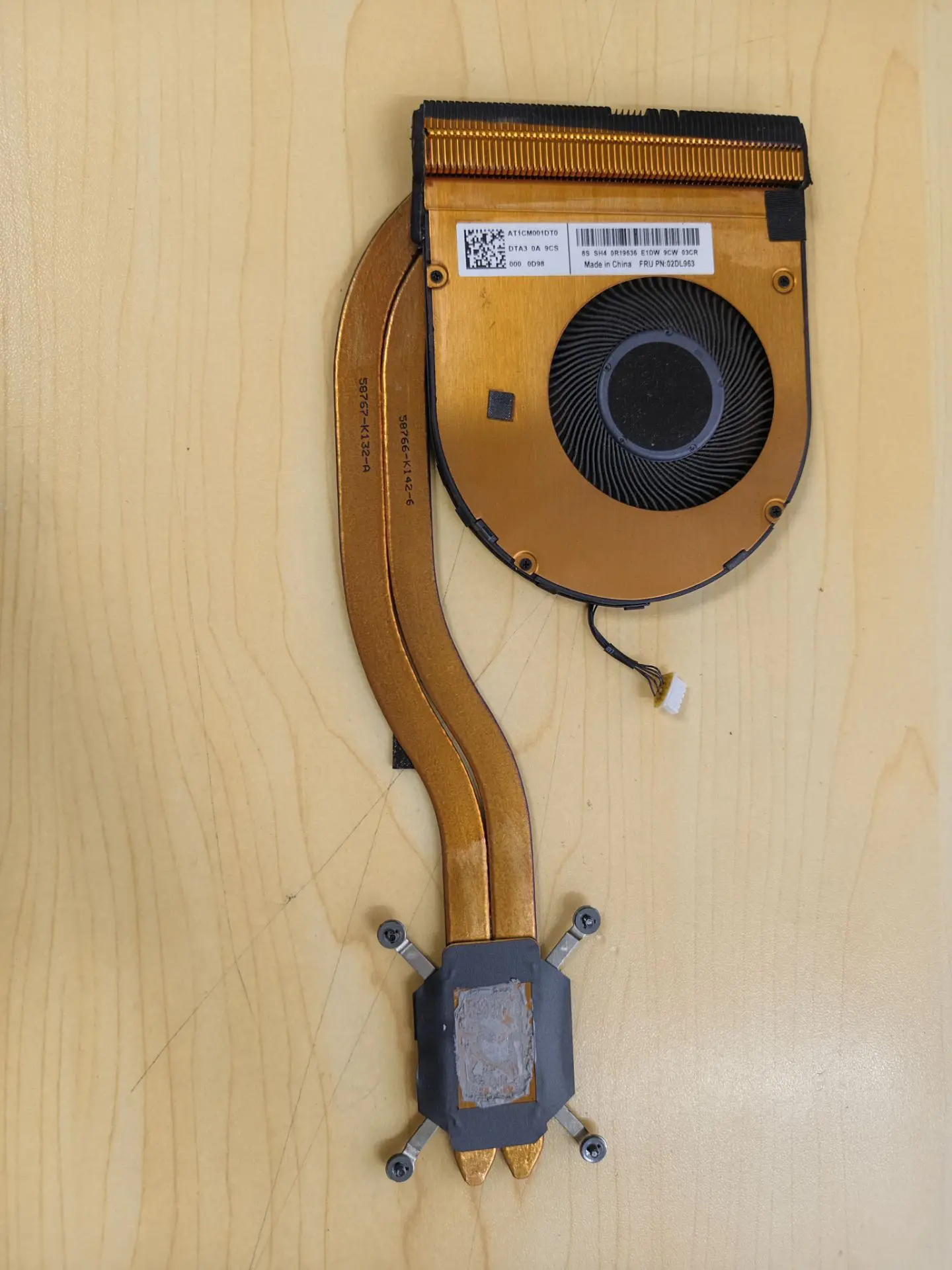 Used CPU Cooling Fan Heatsink Radiator Cooler for Lenovo Thinkpad T495 Laptop FRU：02DL962 02DL963 02DL964