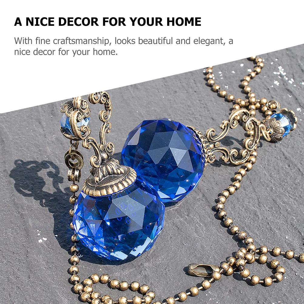 

2Pcs Crystal Ceiling Light Crystal Fan Pull Chain Pendant Chain Extender for Home Bar Cafe Decor Hanging Function