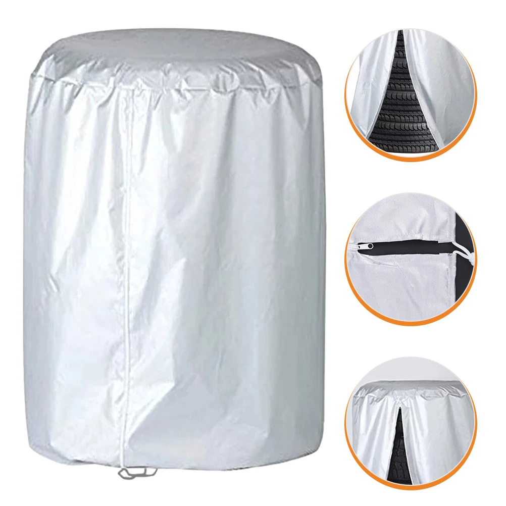

Rv Tire Cover Waterproof Sunproof Zipper Tire Cover For Camper Trailer Truck Suv Spare Wheel Protector Storage Bag Included