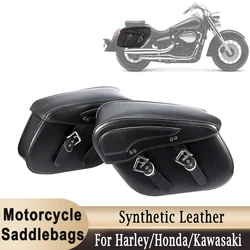 Alforjas para motocicleta, bolsa lateral trasera de gran capacidad, almacenamiento de equipaje Universal para Sportster XL883 para Kawasaki Vulcan Touring