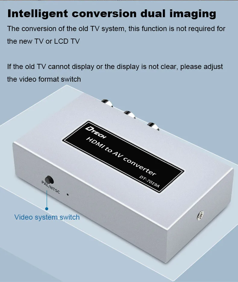 Конвертер Dtech 1080P HDMI в AV CVBS RCA Инструкции преобразователей HDMI в AV HD
