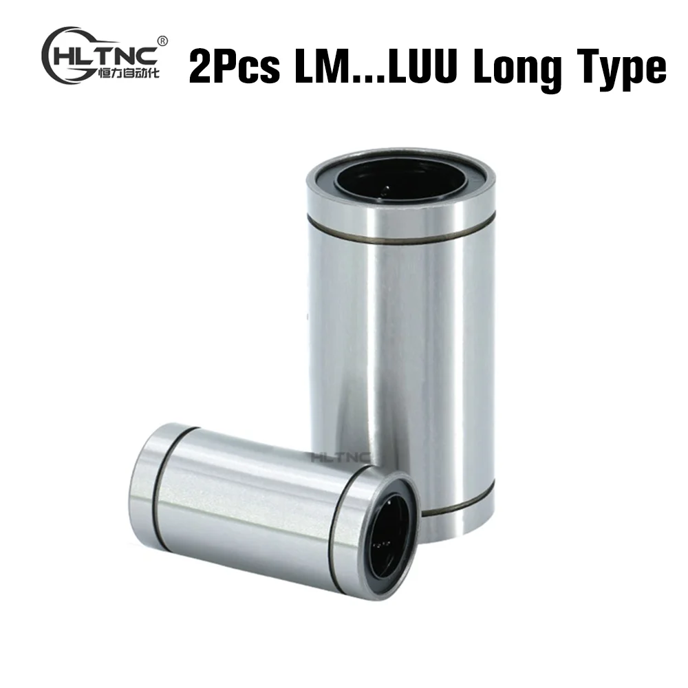 HLTNC Long Type Linear Motion Ball Bearing Bush Bushing LM6LUU LM8LUU LM10LUU LM12LUU Bushing For 3D Printer Rod Round Shaft