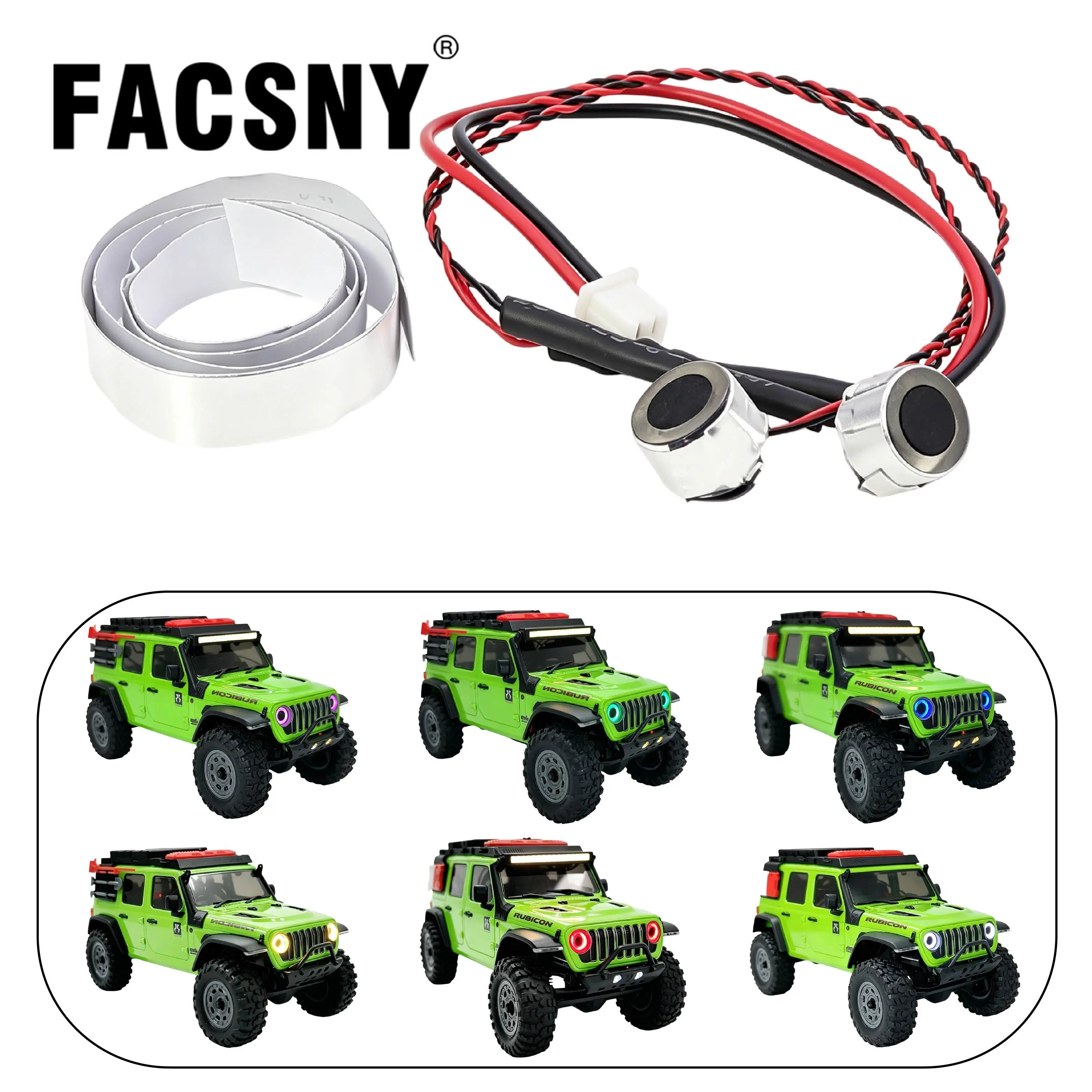 SCX30 Angel Eye Scheinwerfer LED-Licht Mehrfarbig für Axial 1/30 RC Crawler Auto Jeep Wrangler Modifikationszubehör