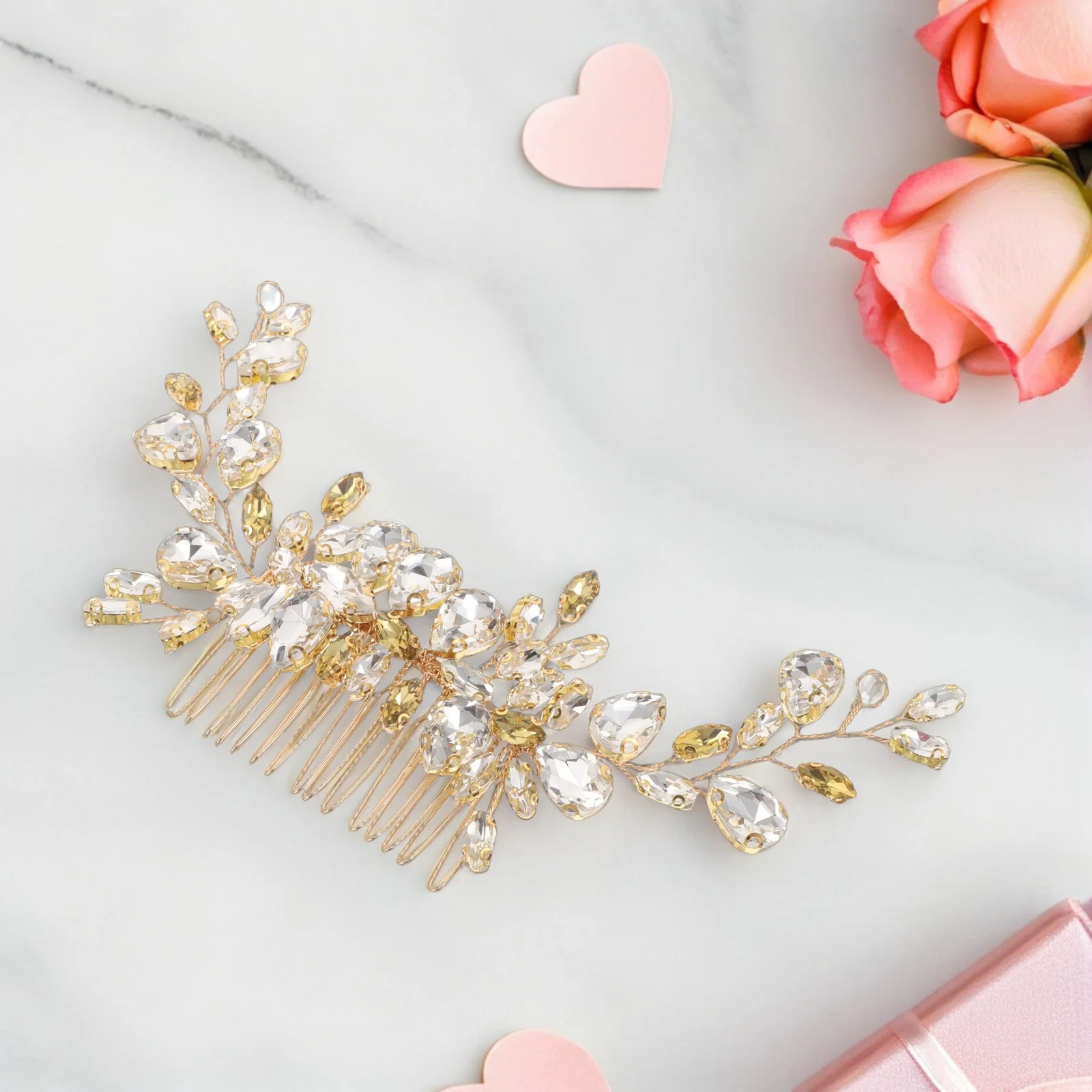 

Bridal Side Comb Rhinestone Bead Elegant Wedding Hair Jewelry For Bride Bridesmaid Party Wear Lightweight Durable