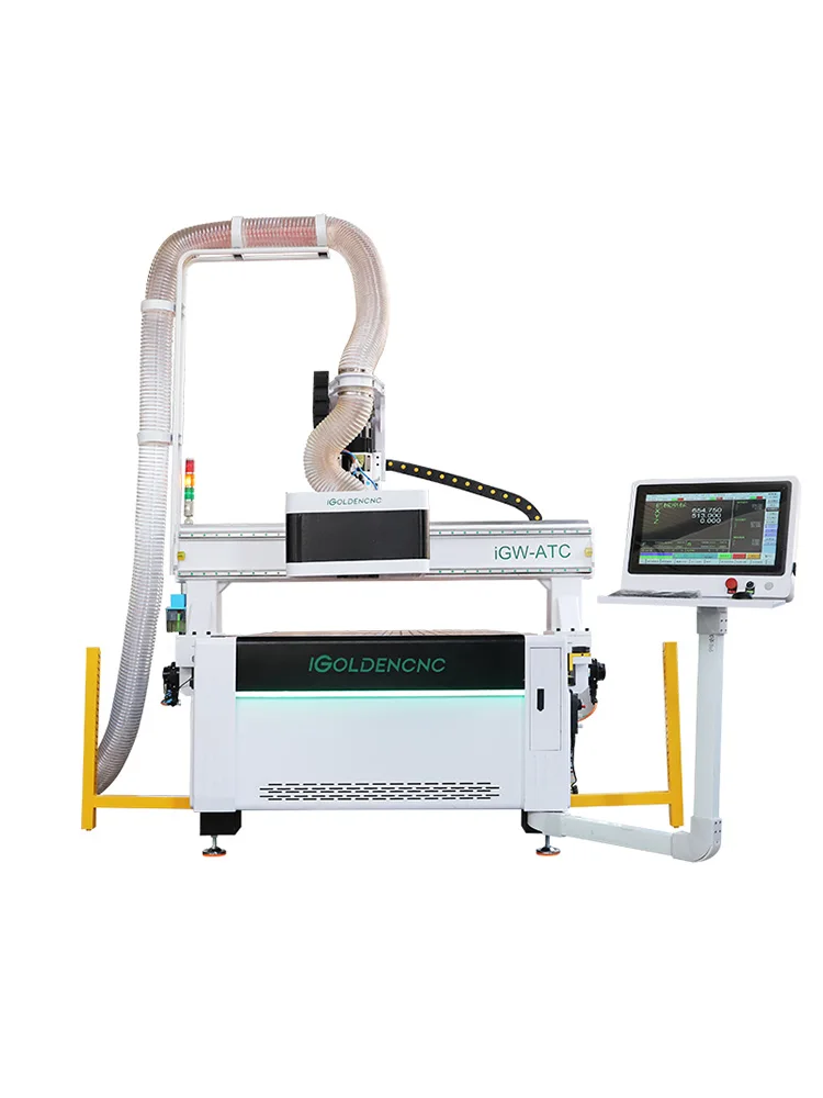 Centro de usinagem CNC de três eixos (adequado para marcenaria e processamento de plástico) equipado com mesa de trabalho a vácuo