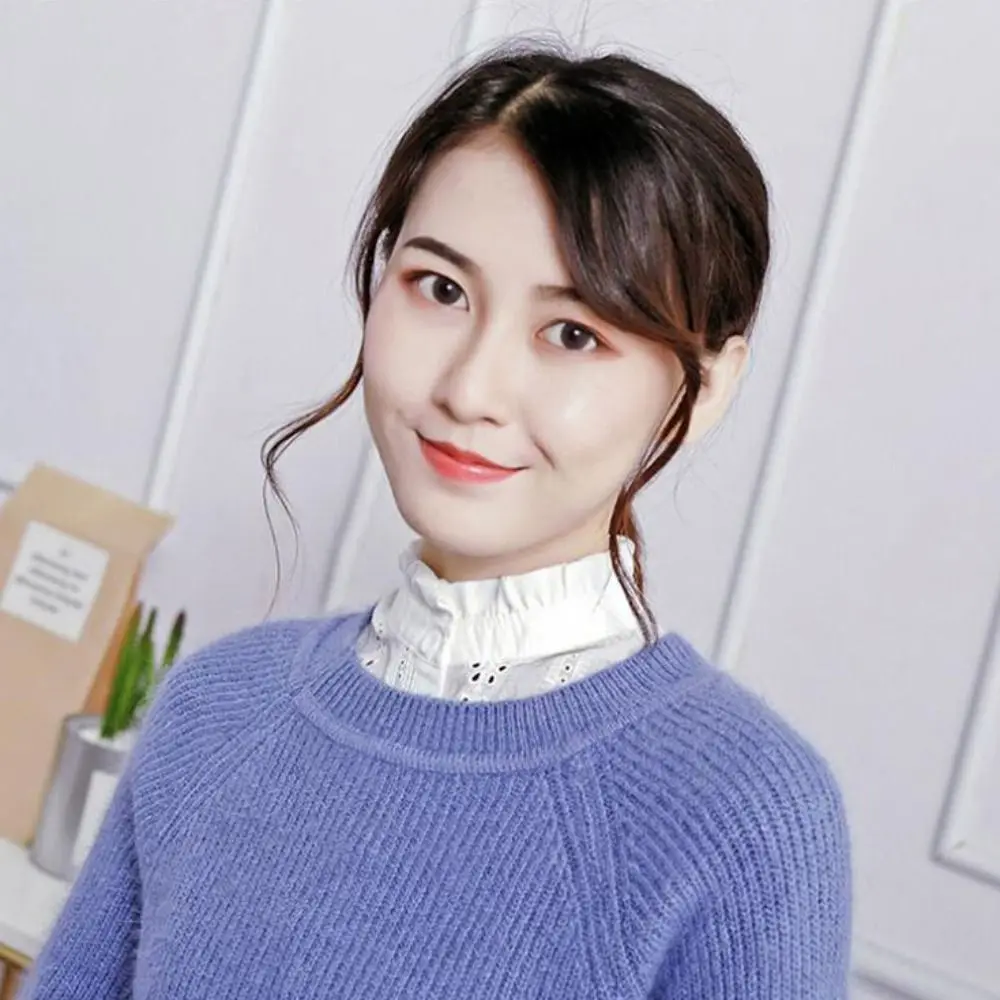 Simple White Detachable Fake Collar Black Hollow Out Adjustable Neckline Korean Style Jacquard Lace Lapel Half Shirt Female