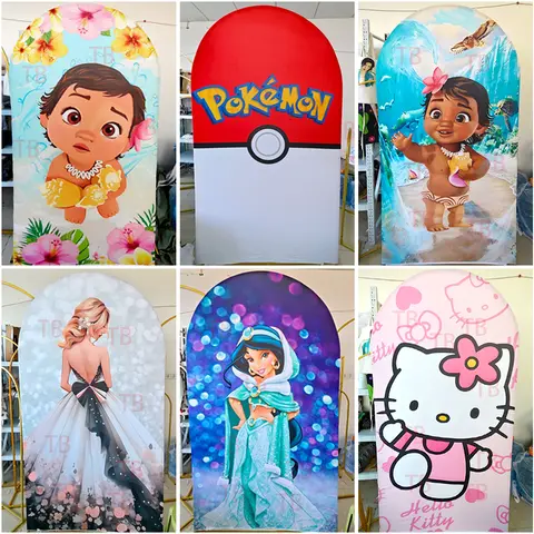Arch Backdrop Cover Moana Flower for Kids Birthday Baby Shower Cartoon Photography Background Party Decorations Elastic