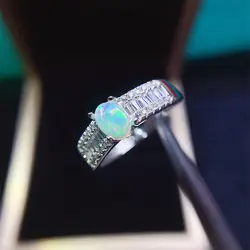 Ladies 925 Silver 18K White Gold Rose Gold Plated  Natural Opal Ring Color Ultra Bright Engagement Gift Free Shipping
