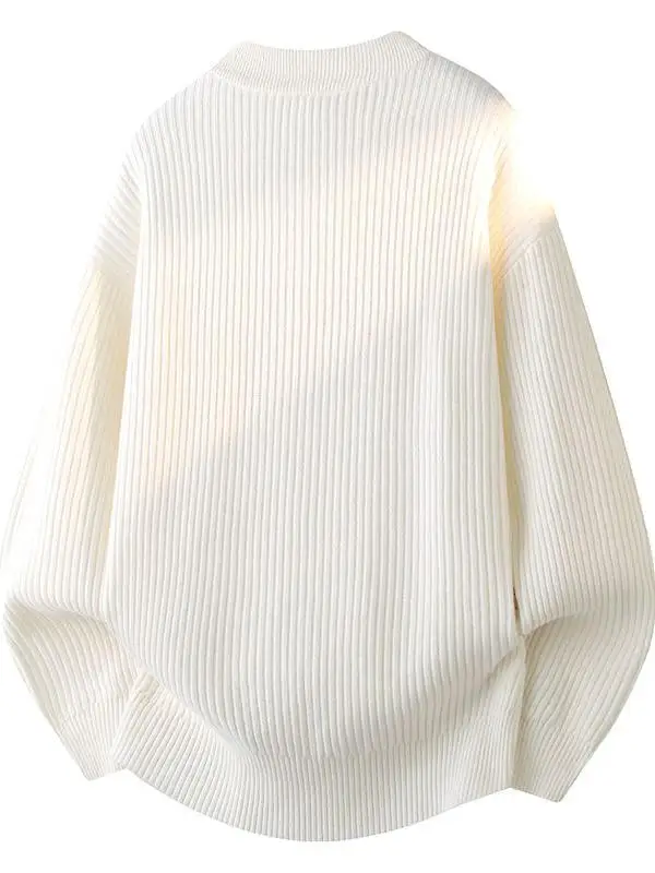 

plus Size 300 Pou Korean Lazy Sle Striped Knitwear ex Spring Autumn Winter Color f High Collar Sweater