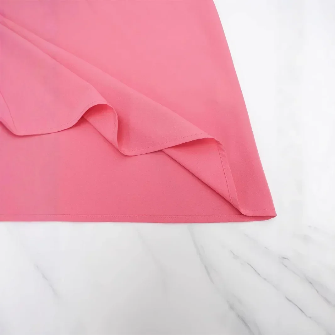 فستان كاجوال جديد برباط أمامي بلون سادة للنساء الأوروبيات والأمريكيات #5