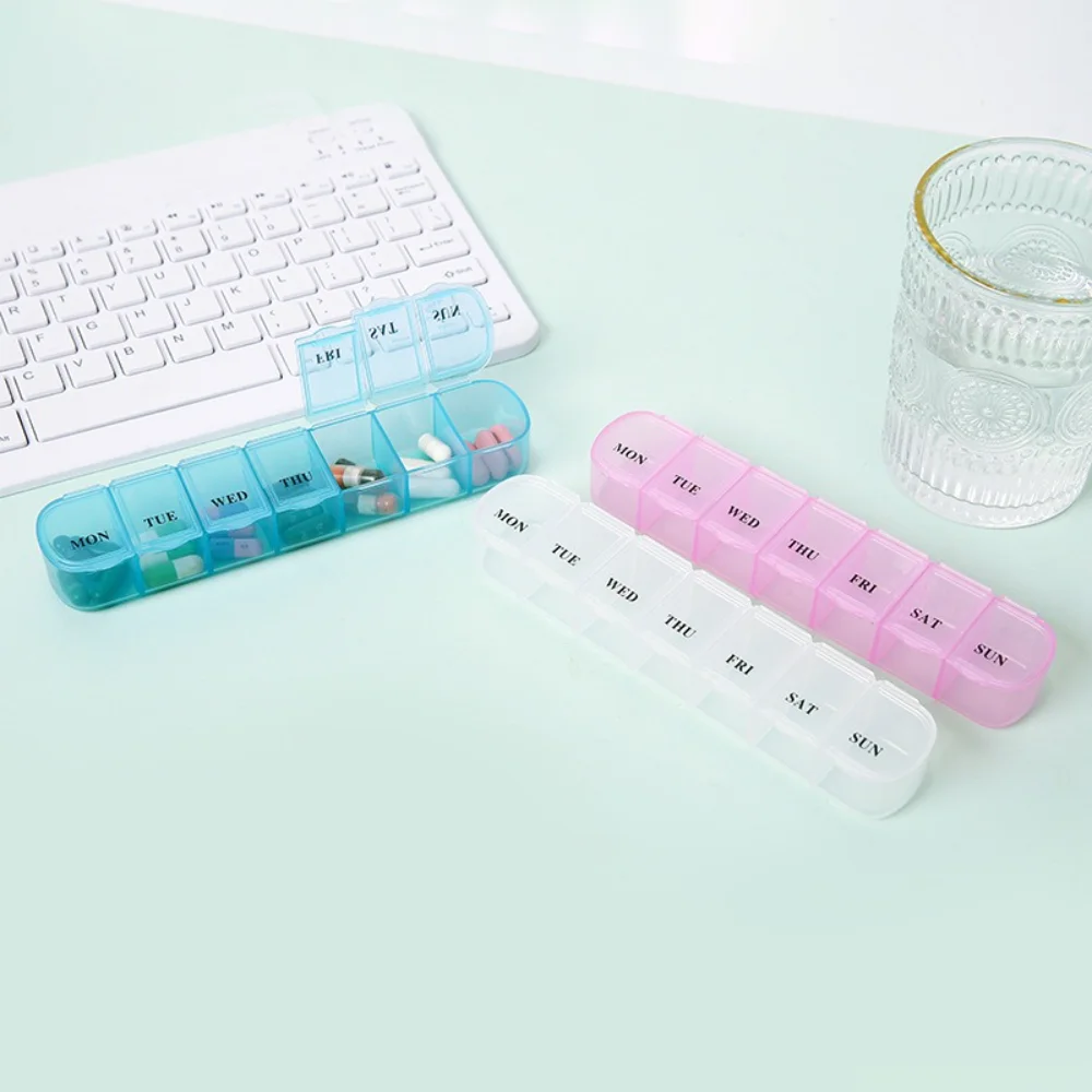 New Hot Mini Premuim Portable Travel 7 Days 7 Grids Pill Box Cases Container Organizer Storage for Vitamin Medicine Fish Oils