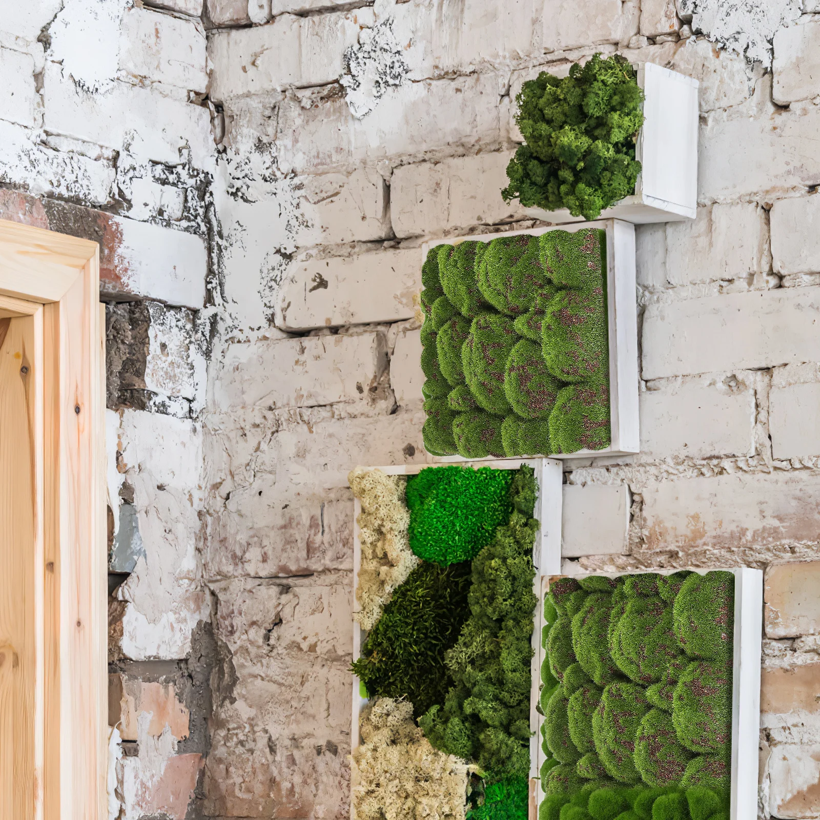 

2Pcs Fake Moss Panel Artificial Moss Wall Decor Sturdy Fade Resistant Green Wall Mat for Indoor Outdoor Garden Decoration